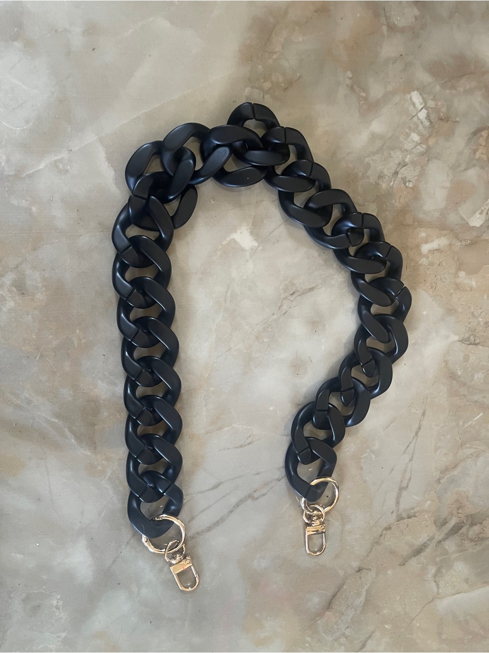 Black Chain Purse Strap with Gold Hardware